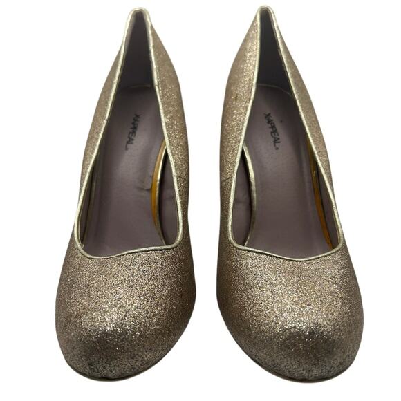 XAppeal Gold Glitter High Heel Pumps, Size 8 - Picture 1 of 7